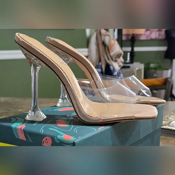 vivianly Womens Clear Heels Sandals #877 - Picture 6 of 14